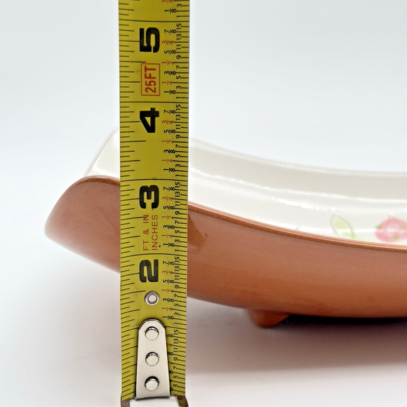 Stangl Pottery Carnival Tray 11.25" Footed Serving Bread MCM Pink Green Black - Picture 9 of 10